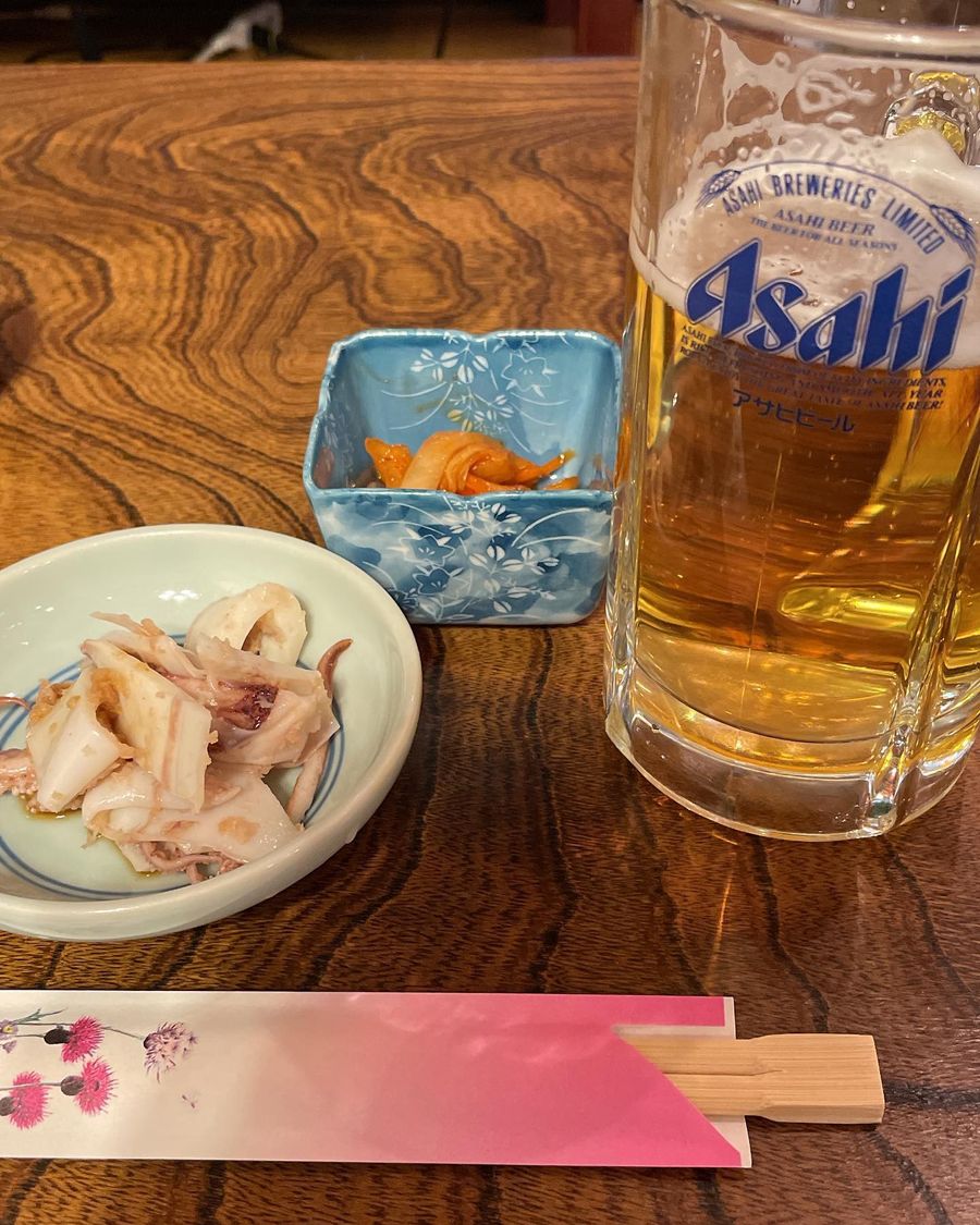 小鉢とビール